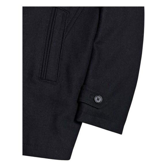 MICHAEL KORS Wool Pea Coat Winter Business Casual Black Insulated Jacket Mens M - Picture 5 of 5